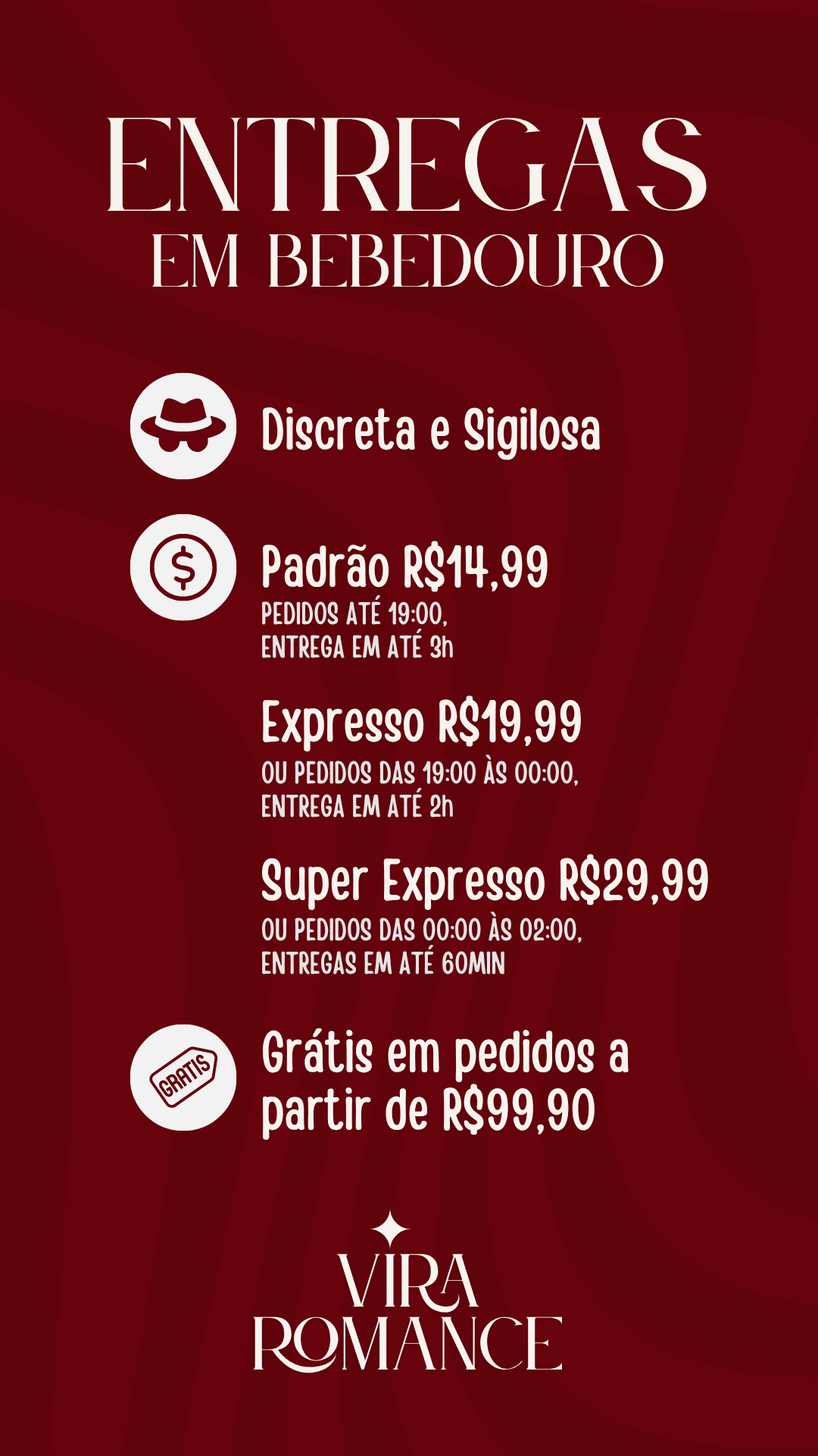 Regras de entrega em Bebedouro