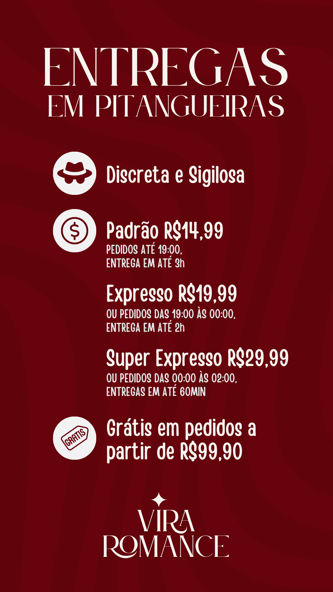 Regras de entrega em Pitangueiras